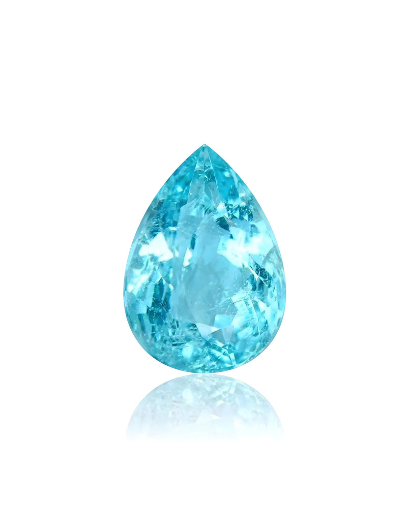 1.22ct natural Paraiba tourmaline pear cut neon blue | SARATTI