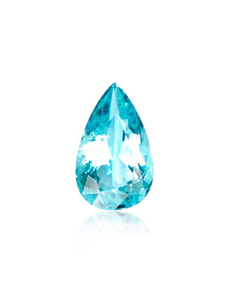 1.23ct natural Paraiba tourmaline pear cut neon blue | SARATTI