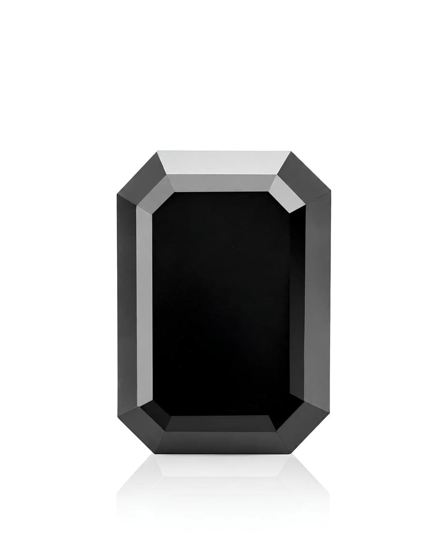 1.24ct Natural Black Diamond octagonal front view | SARATTI