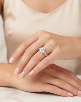 1.25 carat GIA-certified natural round diamond ring front view in 18K white gold | SARATTI