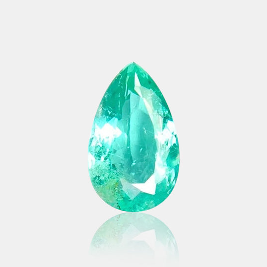 1.25ct Natural Neon Greenish Blue Tourmaline Pear Cut | SARATTI