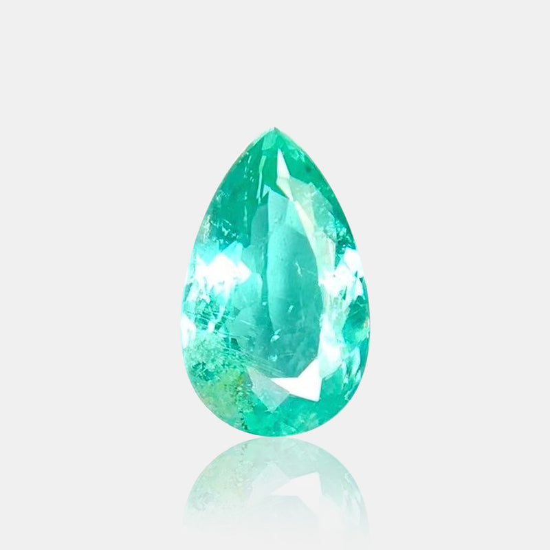 1.25ct Natural Neon Greenish Blue Tourmaline Pear Cut | SARATTI