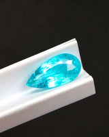 1.29ct Natural Blue Tourmaline pear faceted gemstone detailed view | SARATTI