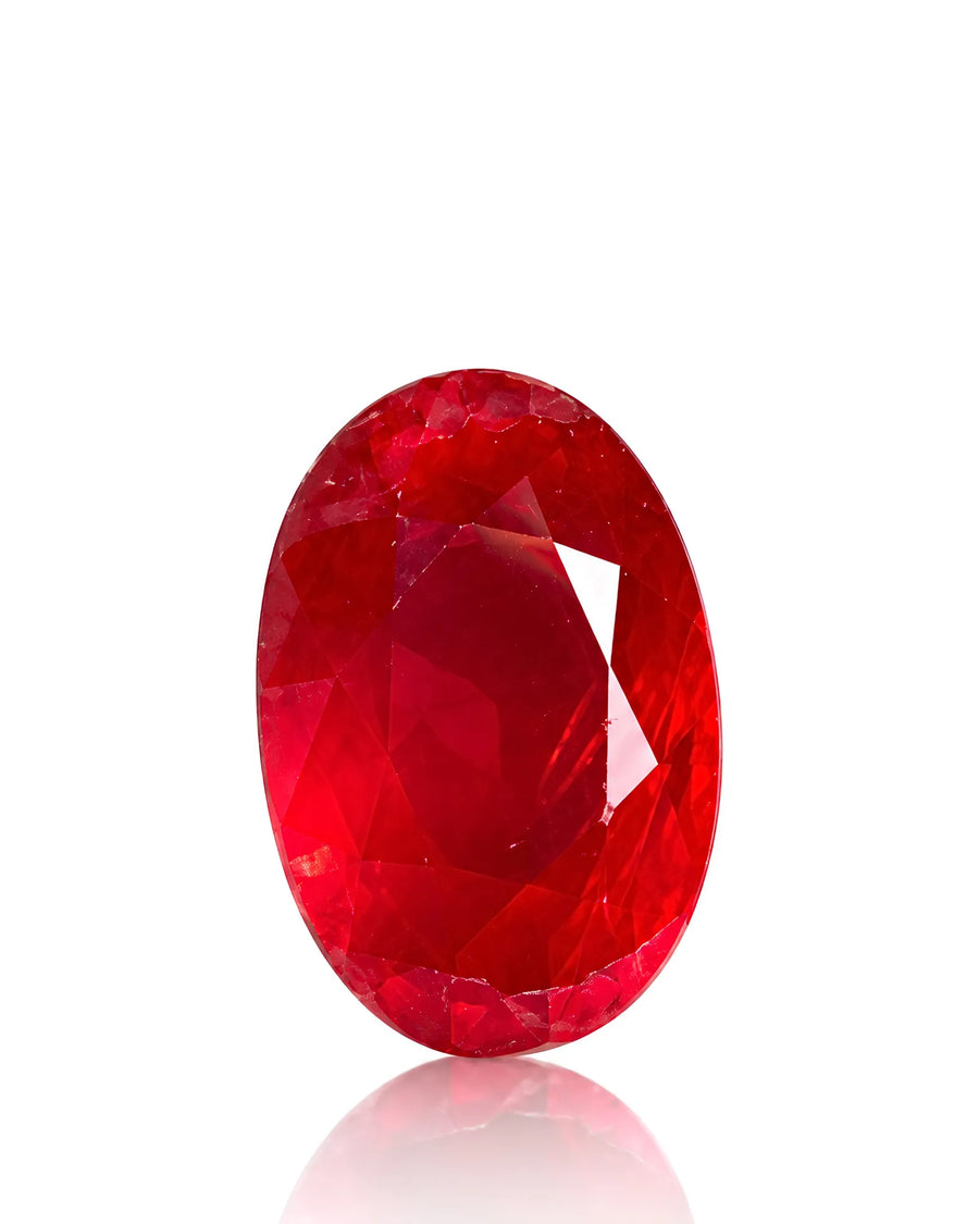 1.37 CTS Natural Mozambique Ruby with rich red colour in an elegant oval main view | SARATTI