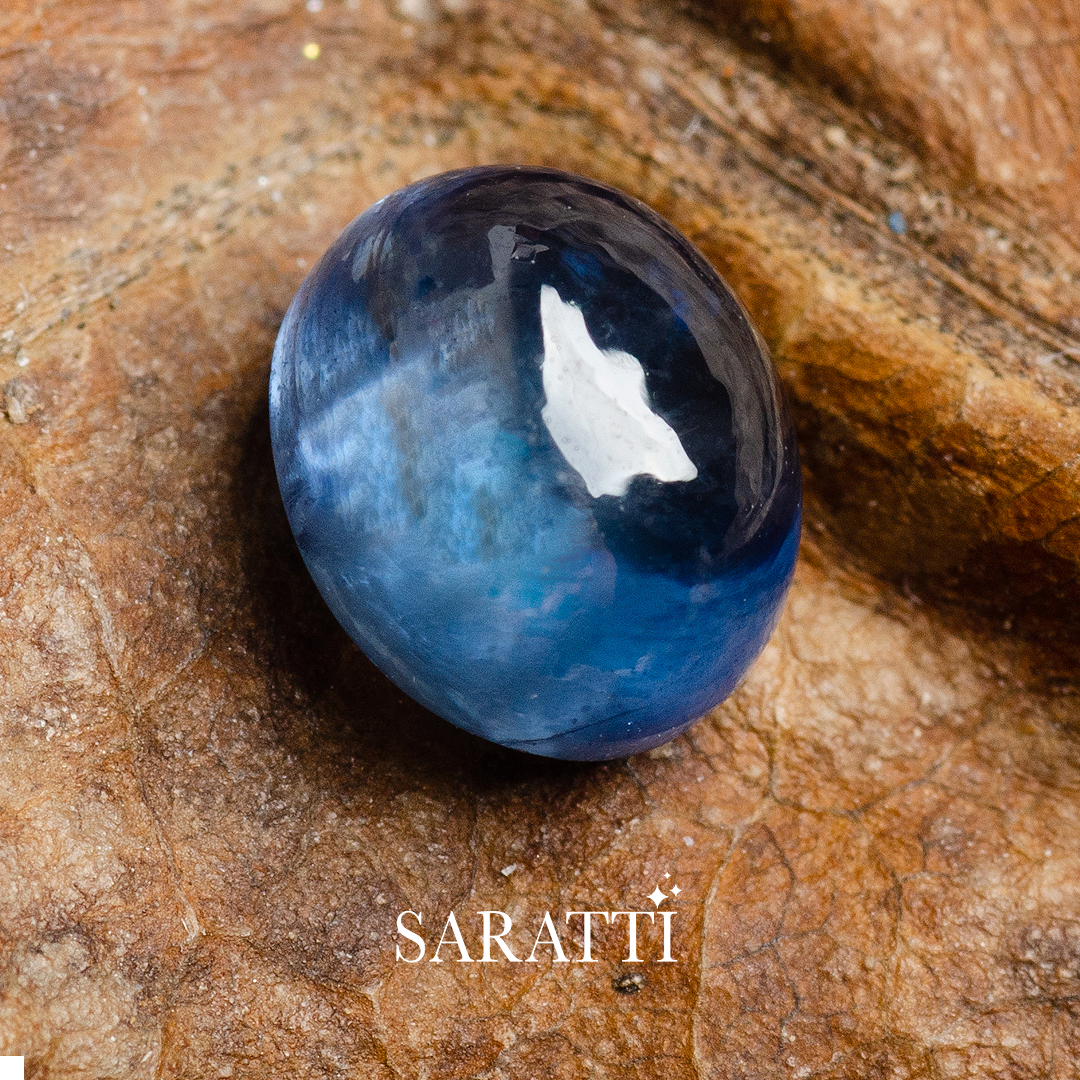 1.3 carat Sri Lanka oval cabochon blue sapphire gemstone | SARATTI