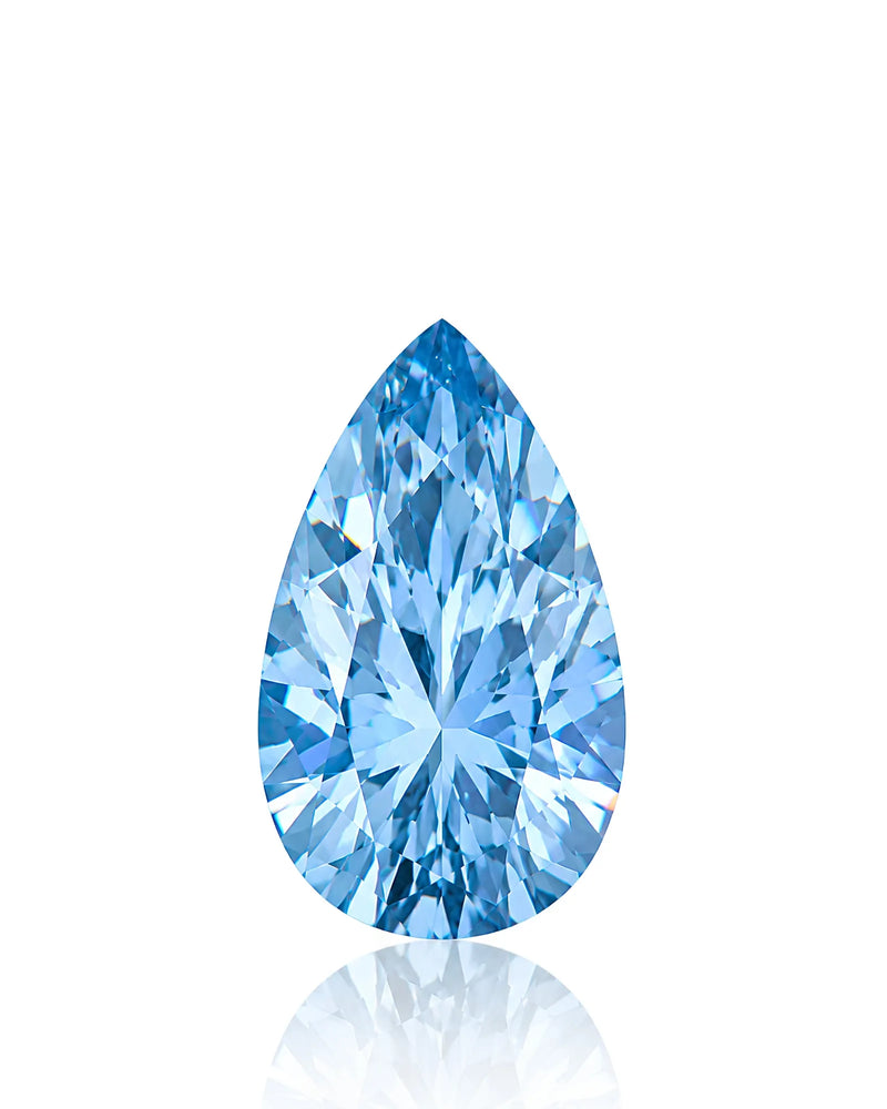 1.46ct Natural Santa Maria Aquamarine pear front view | SARATTI