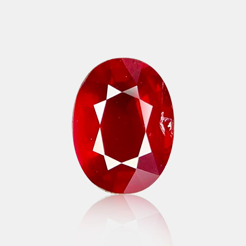 1.47 carat Untreated Natural pigeon blood ruby oval faceted loose gemstone | SARATTI 