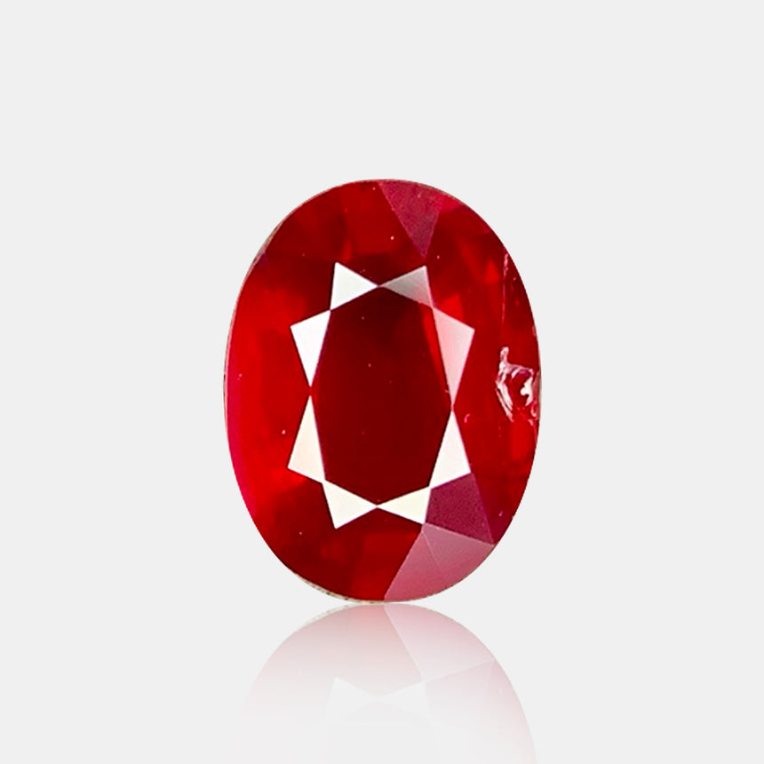 1.47 carat Untreated Natural pigeon blood ruby oval faceted loose gemstone | SARATTI 
