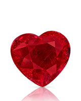 Natural 1.50 CTS Burmese Pigeon Blood Red Ruby heart gemstone shown from an alternate angle | SARATTI
