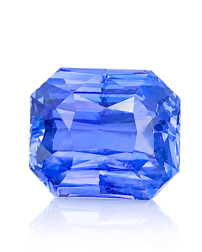 1.50ct Unheated Natural Cornflower Blue Sapphire Asscher main view | SARATTI