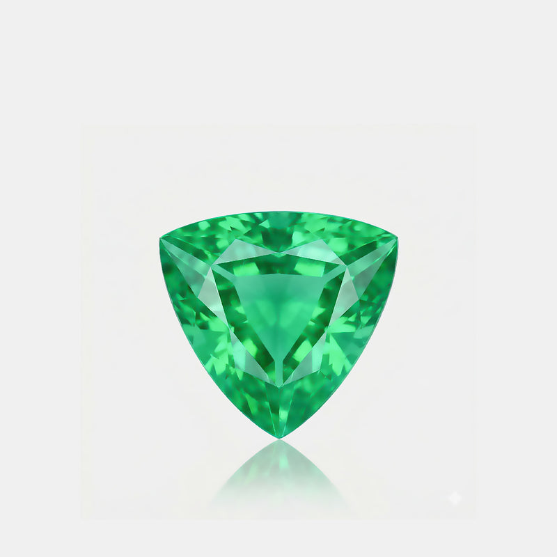 1.51 carat Natural vivid green tsavorite garnet trillion faceted loose gemstone | SARATTI
