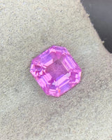 1.52ct Unheated Purplish Pink Sapphire Asscher alternate angle | SARATTI
