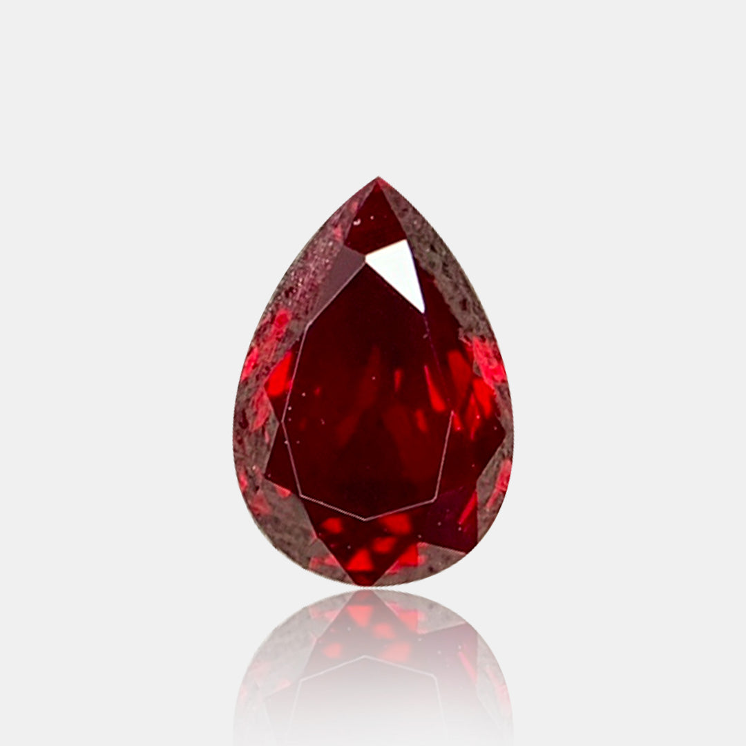 1.54 carats Untreated Natural Pigeon’s Blood Ruby | Pear – 7.88 × 5.56 × 3.93 mm
