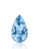 1.57ct Natural Santa Maria Aquamarine pear front view | SARATTI