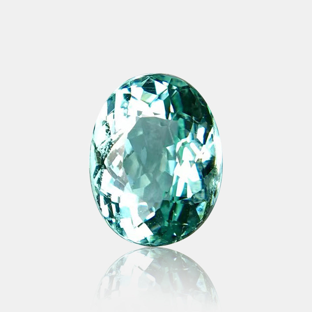 1.57 carats Neon Greenish Blue Natural Paraiba Tourmaline | Oval – 7.83 × 6.10 × 4.63mm