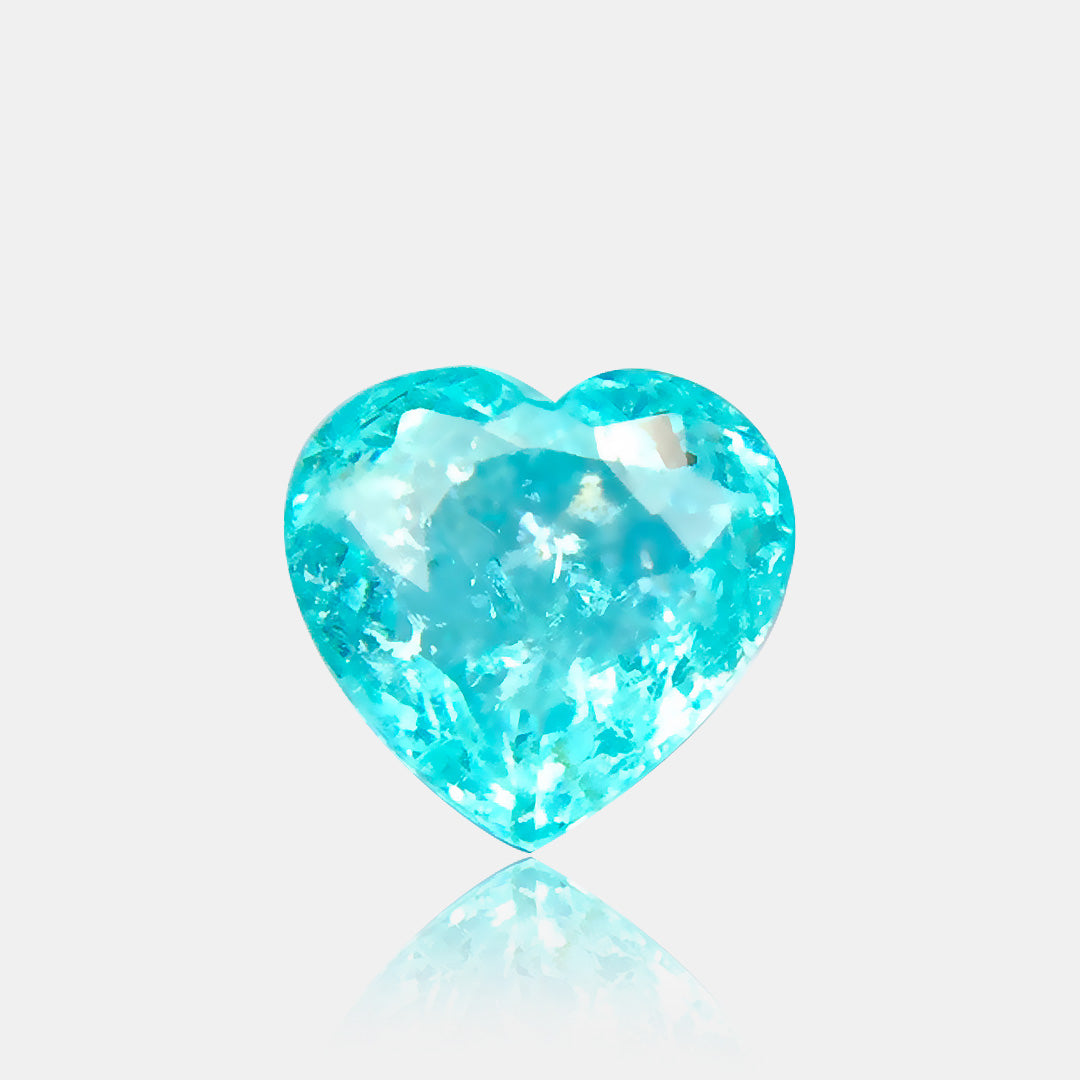 1.58 carats Neon Blue Natural Paraiba Tourmaline | Heart – 7.99 × 7.54 × 3.93mm