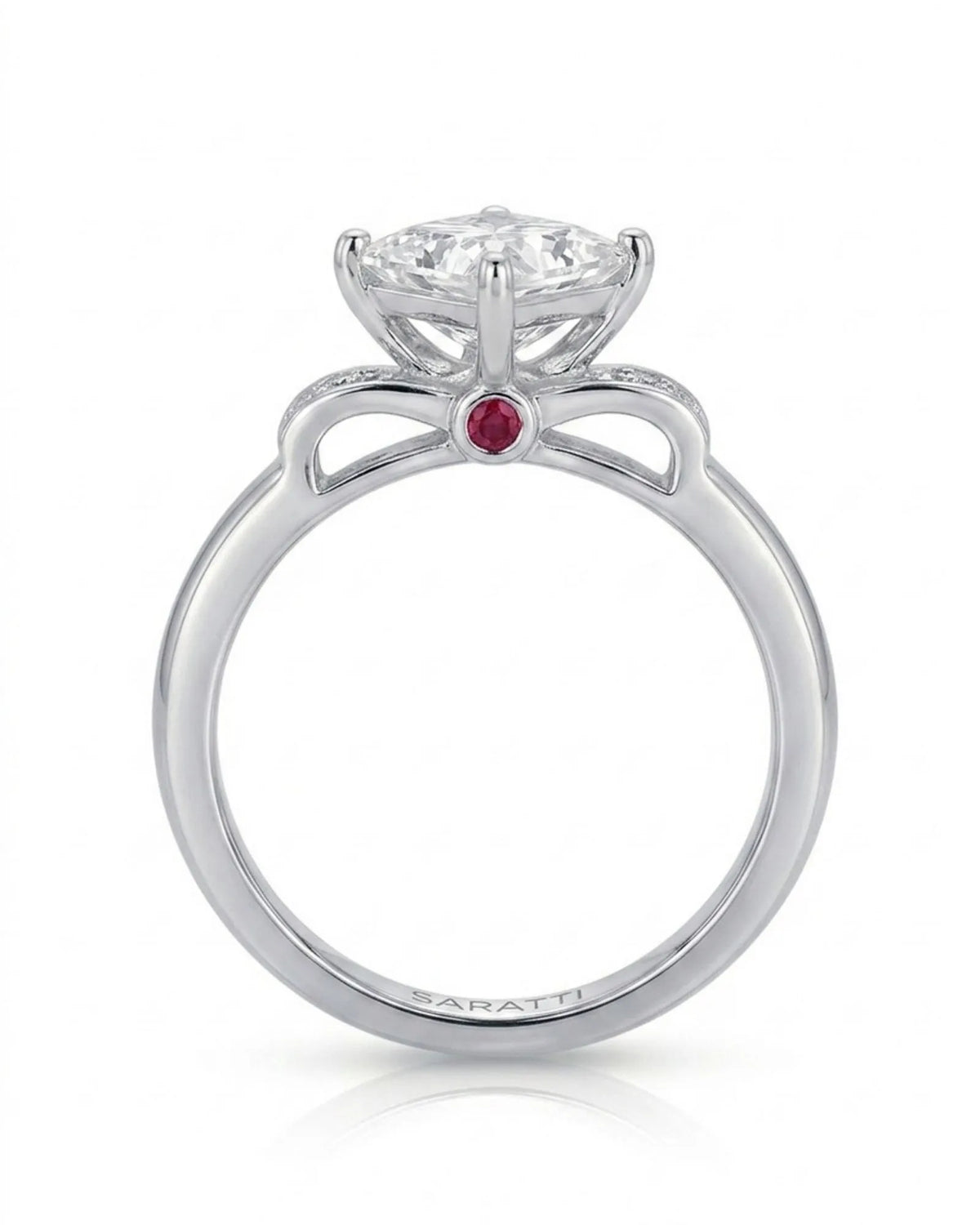 1.5 carat GIA-certified natural princess cut diamond ring front view in platinum | SARATTI
