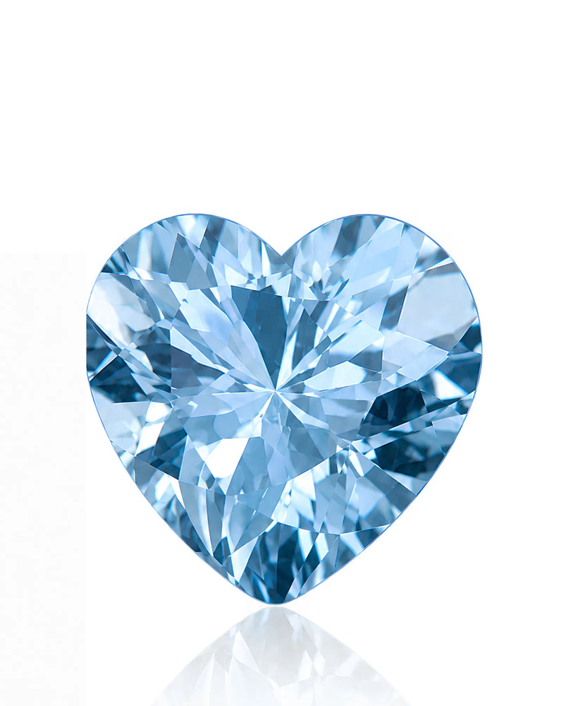1.63ct Natural Santa Maria Aquamarine heart front view | SARATTI