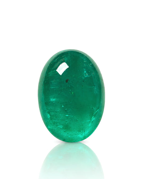 1.64ct Natural Emerald oval cabochon main view in green | SARATTI