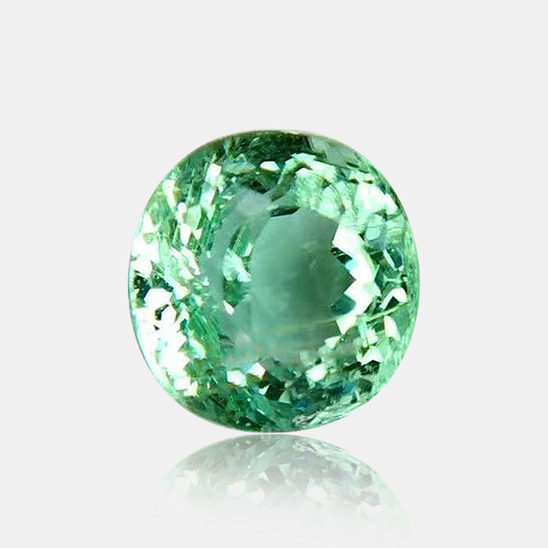 1.74 carats Neon Bluish Green Natural Paraiba Tourmaline | Oval – 6.68 × 6.65 × 5.47mm