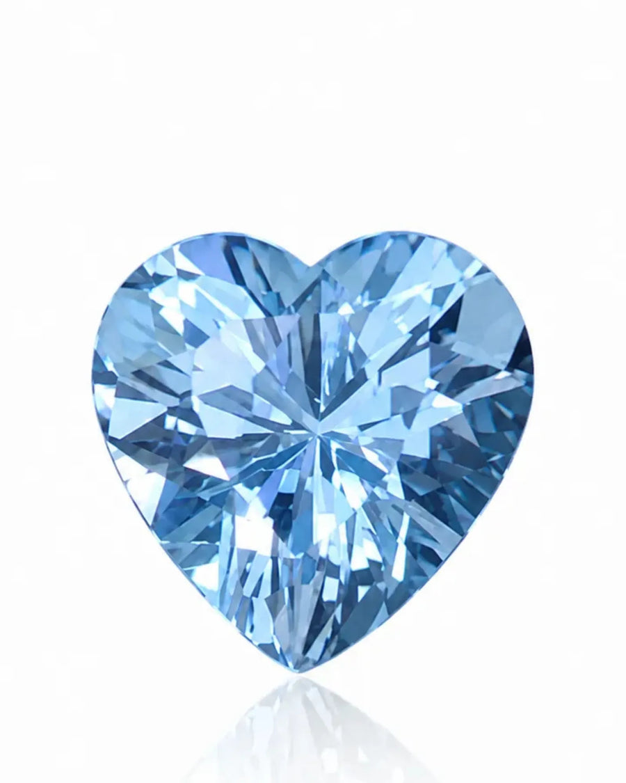 1.79ct Natural Santa Maria Aquamarine heart front view | SARATTI