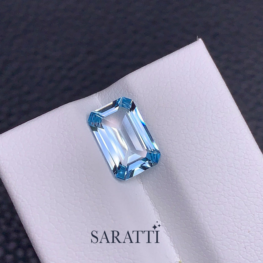 1.81 Carat Octagonal Cut Santa Maria Aquamarine Gemstone