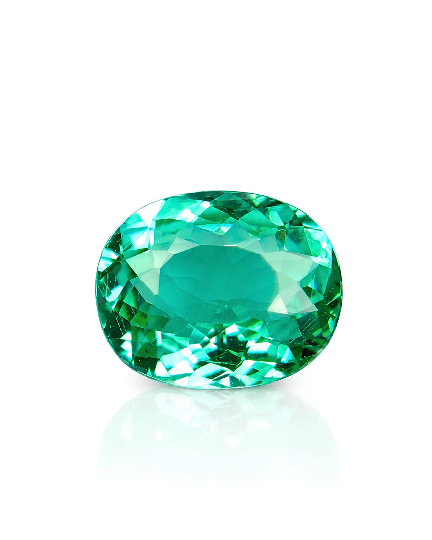 1.82ct Natural Neon Bluish Green Tourmaline oval main view | SARATTI