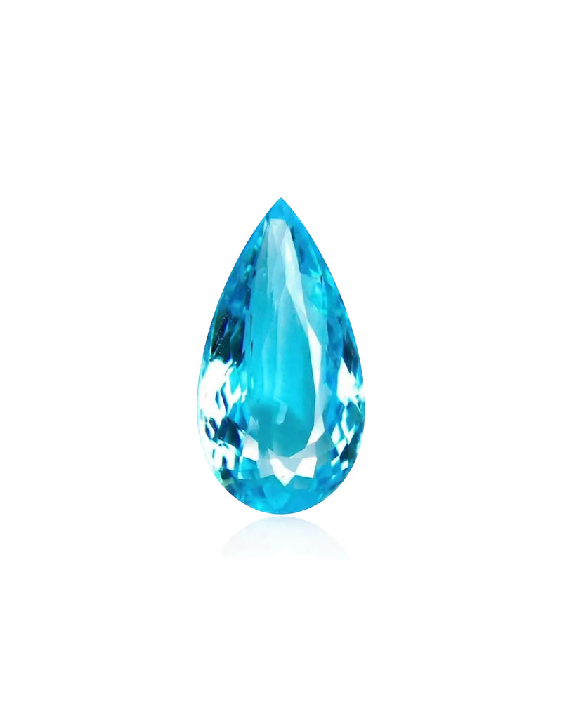 1.84ct natural Paraiba tourmaline pear cut neon blue | SARATTI