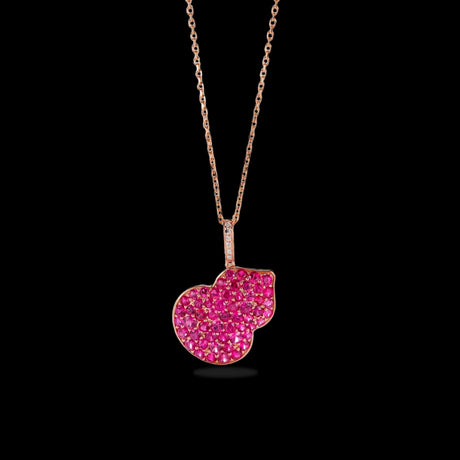 Ruby Apple Pendant Necklace