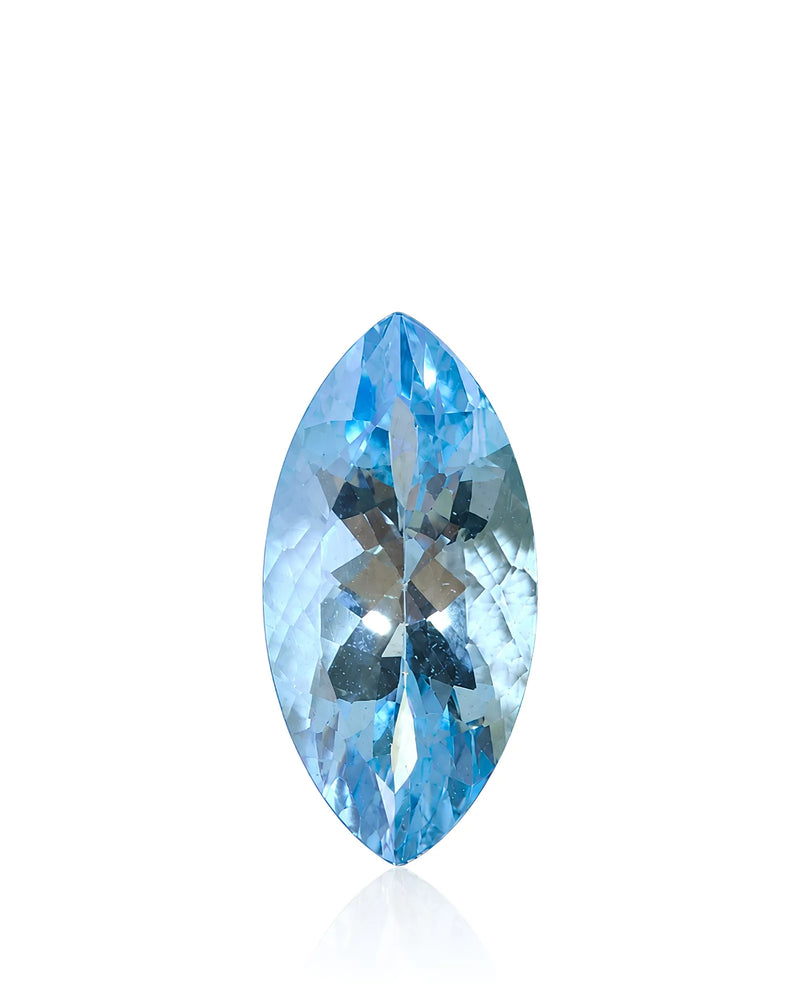 1.92ct Natural Santa Maria Aquamarine marquise front view | SARATTI