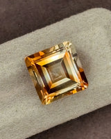 10.01ct champagne Imperial Topaz clipped-corner view | SARATTI