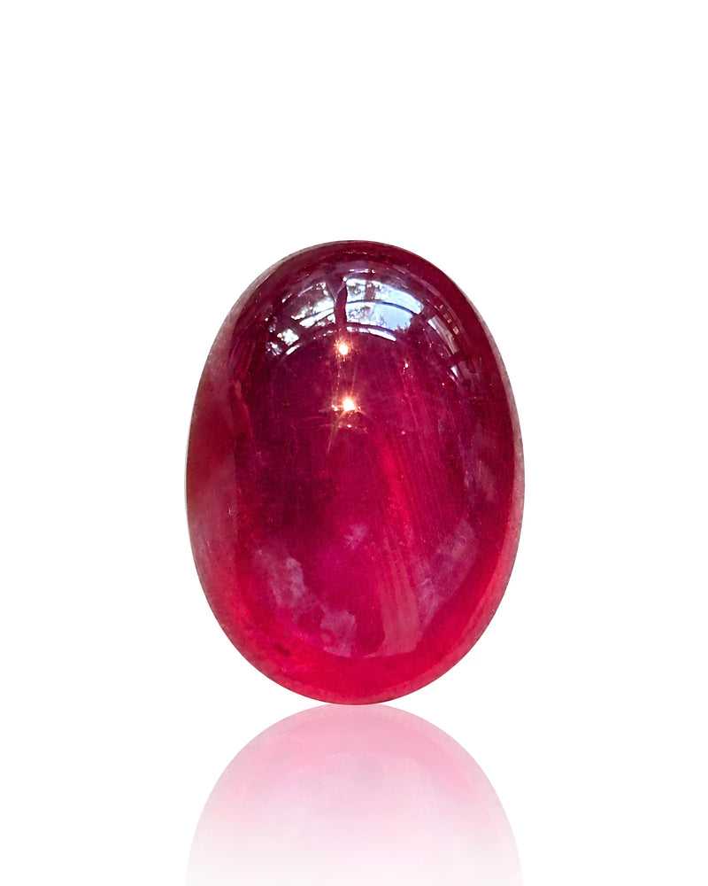 10.0ct Natural Ruby Pigeon Blood oval cabochon main view | SARATTI