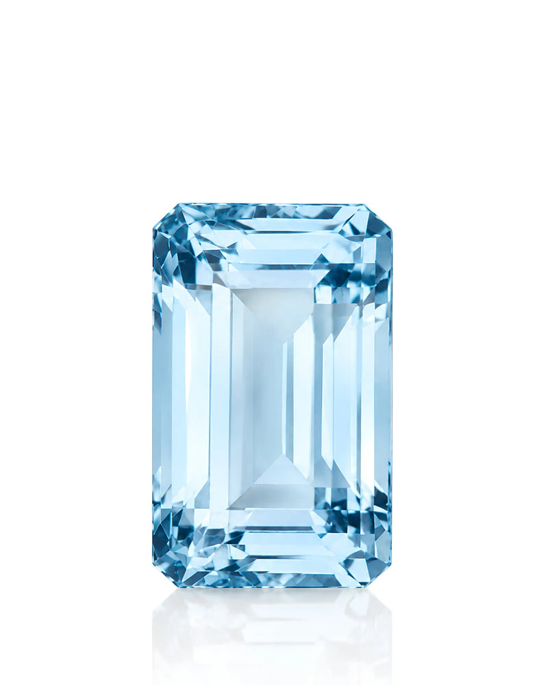 10.23ct Natural Santa Maria Aquamarine octagonal front view | SARATTI
