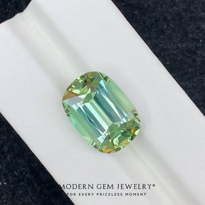 10.37 Carat Oval Green Tourmaline | Modern Gem Jewelry | Saratti