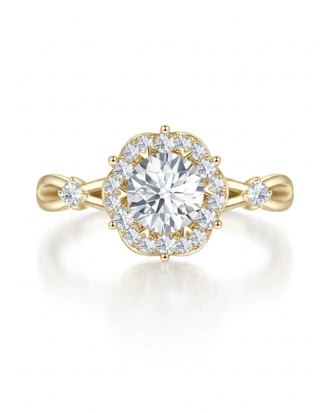 Emory – Eternal Presence Natural Round Diamond Halo Ring