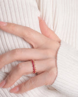 The Ember Tiara- Red Diamond Vintage-Inspired Yellow Gold Band