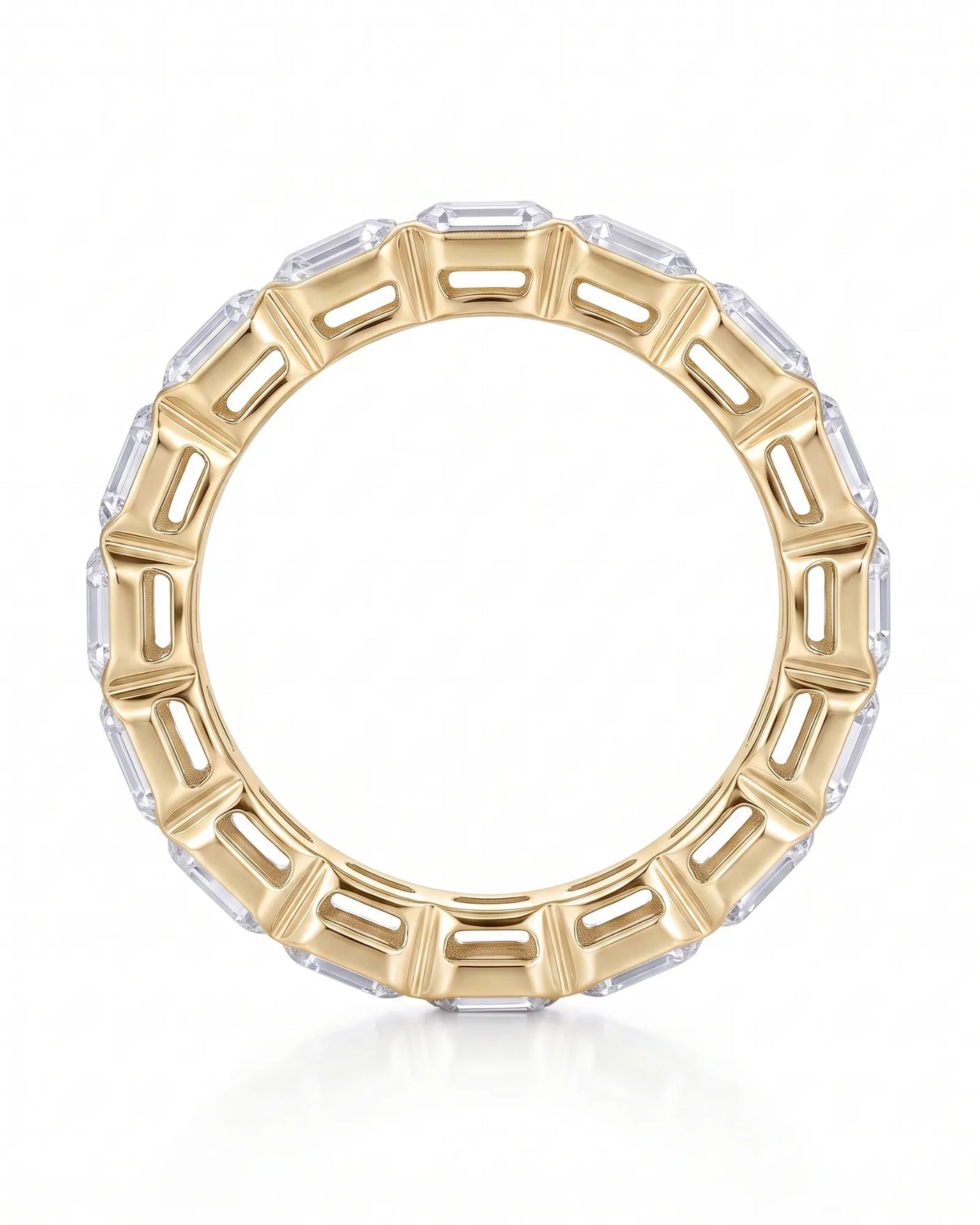 Emerald Cut Diamond Eternity Band in White Gold