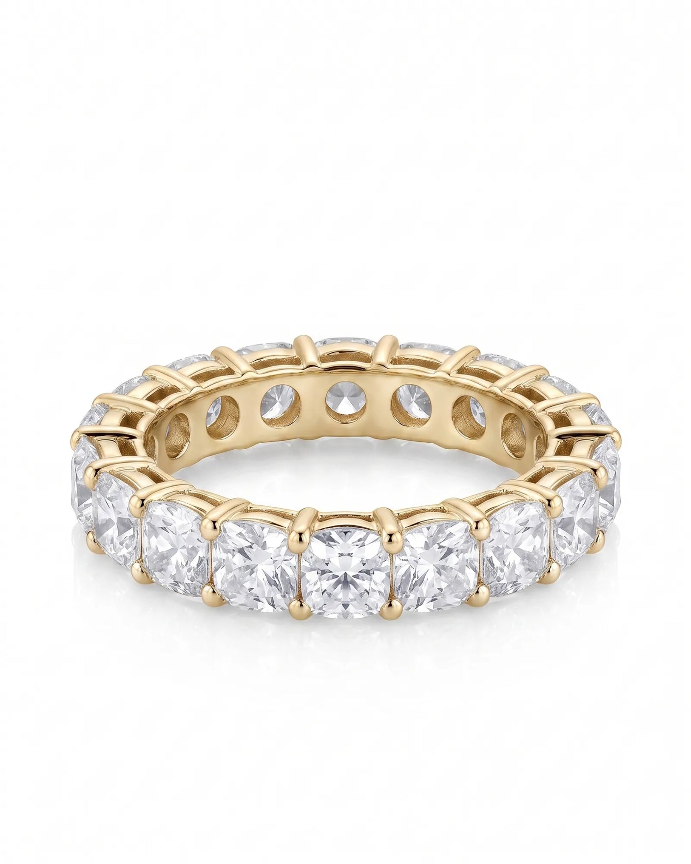 Cushion Diamond Eternity Band in White Gold