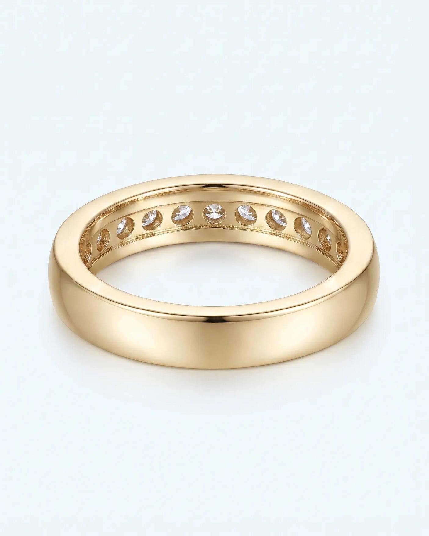 Channel Set Wedding Band in White Gold