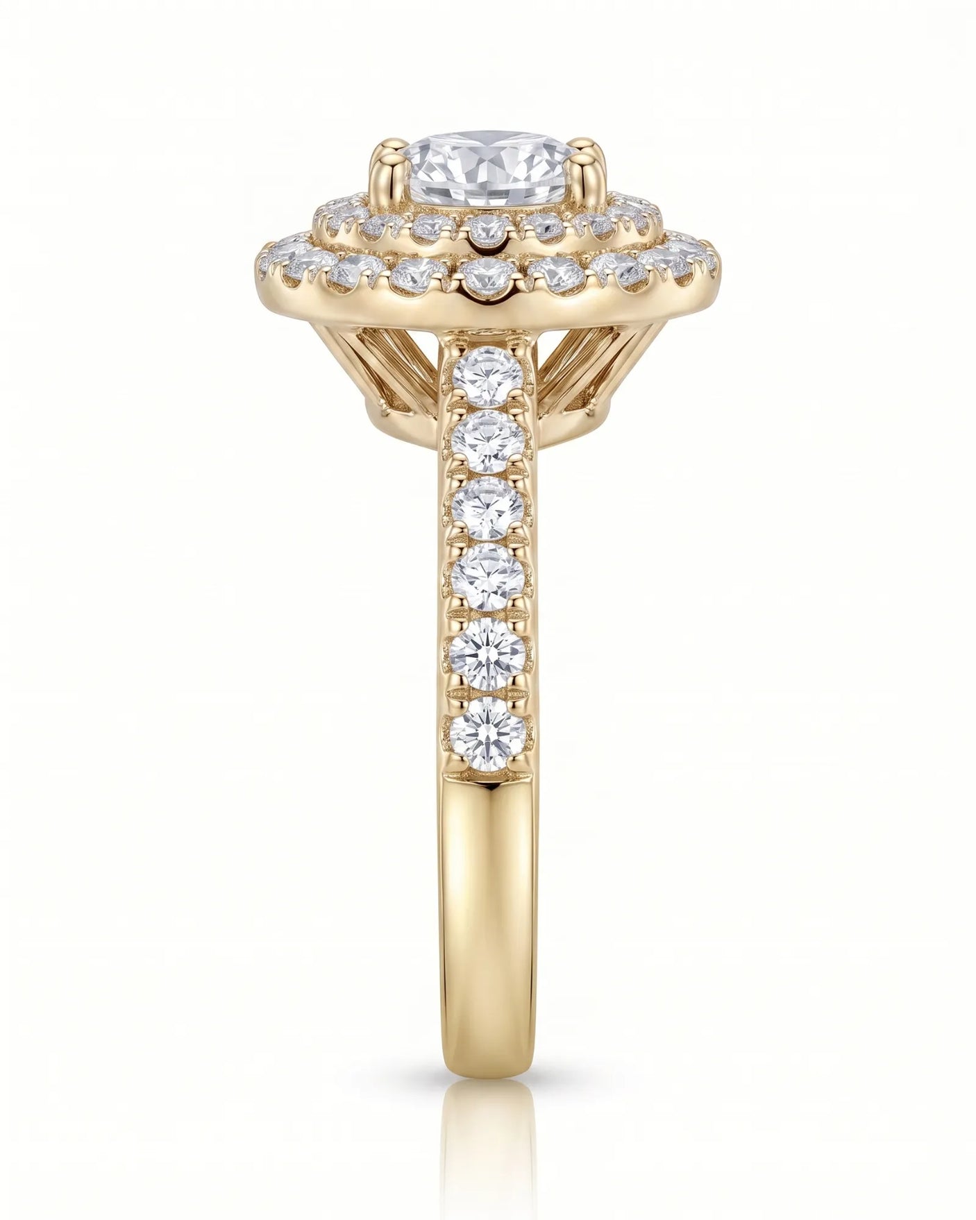 Keira – Gleaming Promise Natural Round Diamond Double Halo Ring