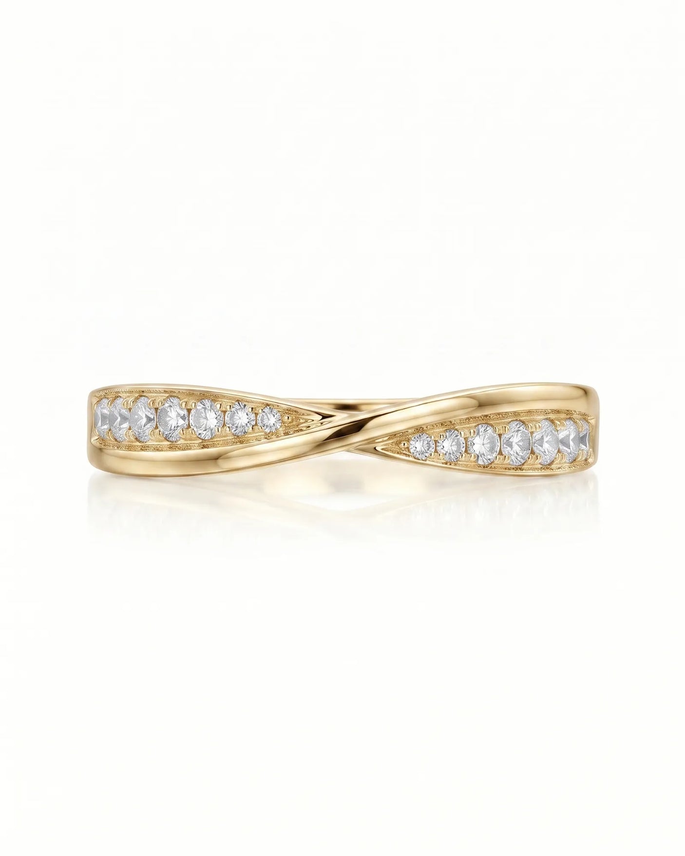 Twisted Shank Natural Diamond Eternity Wedding Band