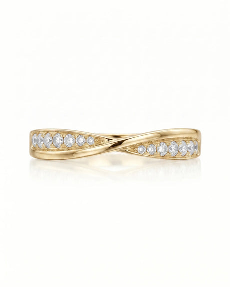 Twisted Shank Natural Diamond Eternity Wedding Band diamond detail | SARATTI