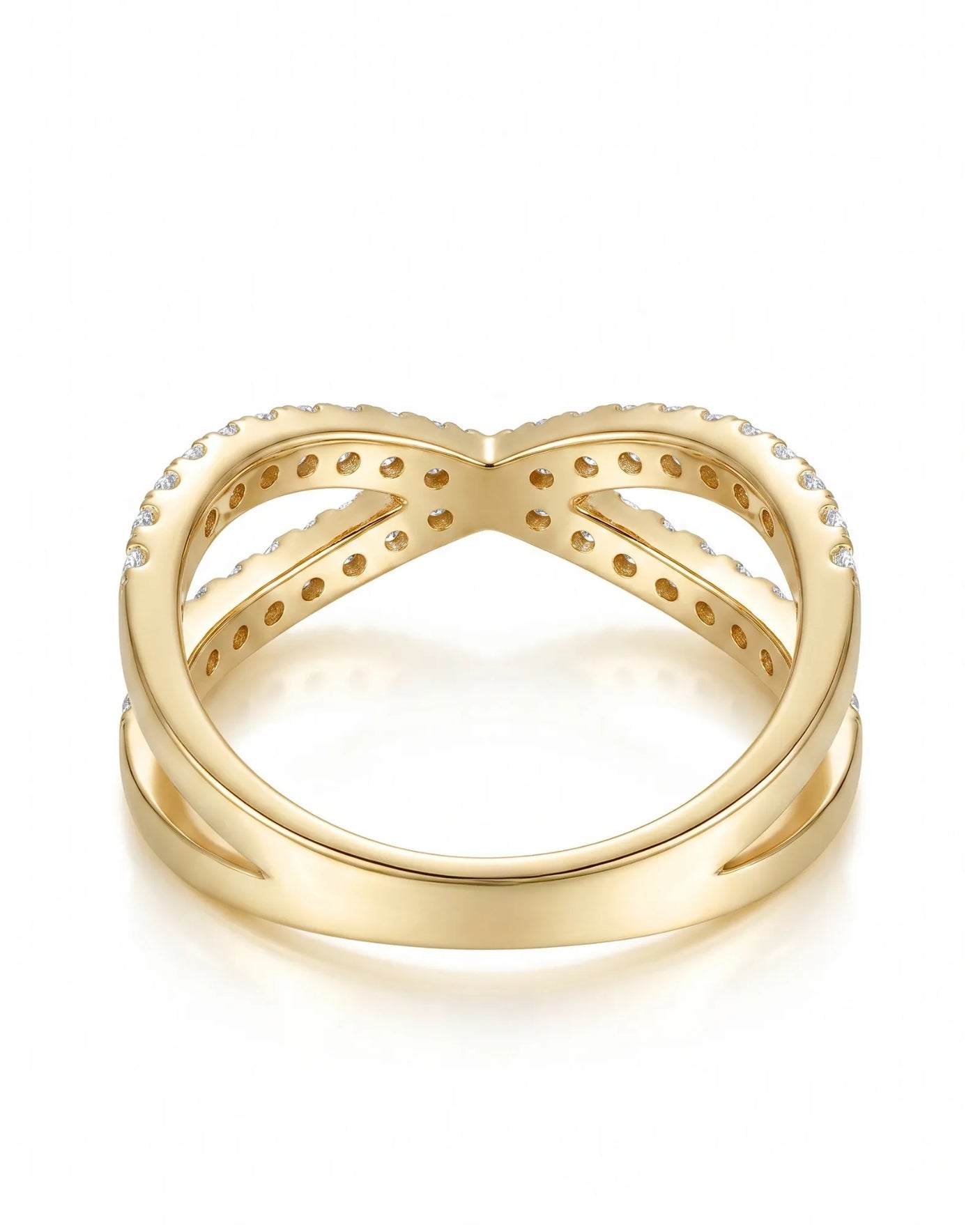 Criss Cross Wedding Band with Diamonds