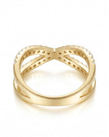Criss Cross Wedding Band with Diamonds