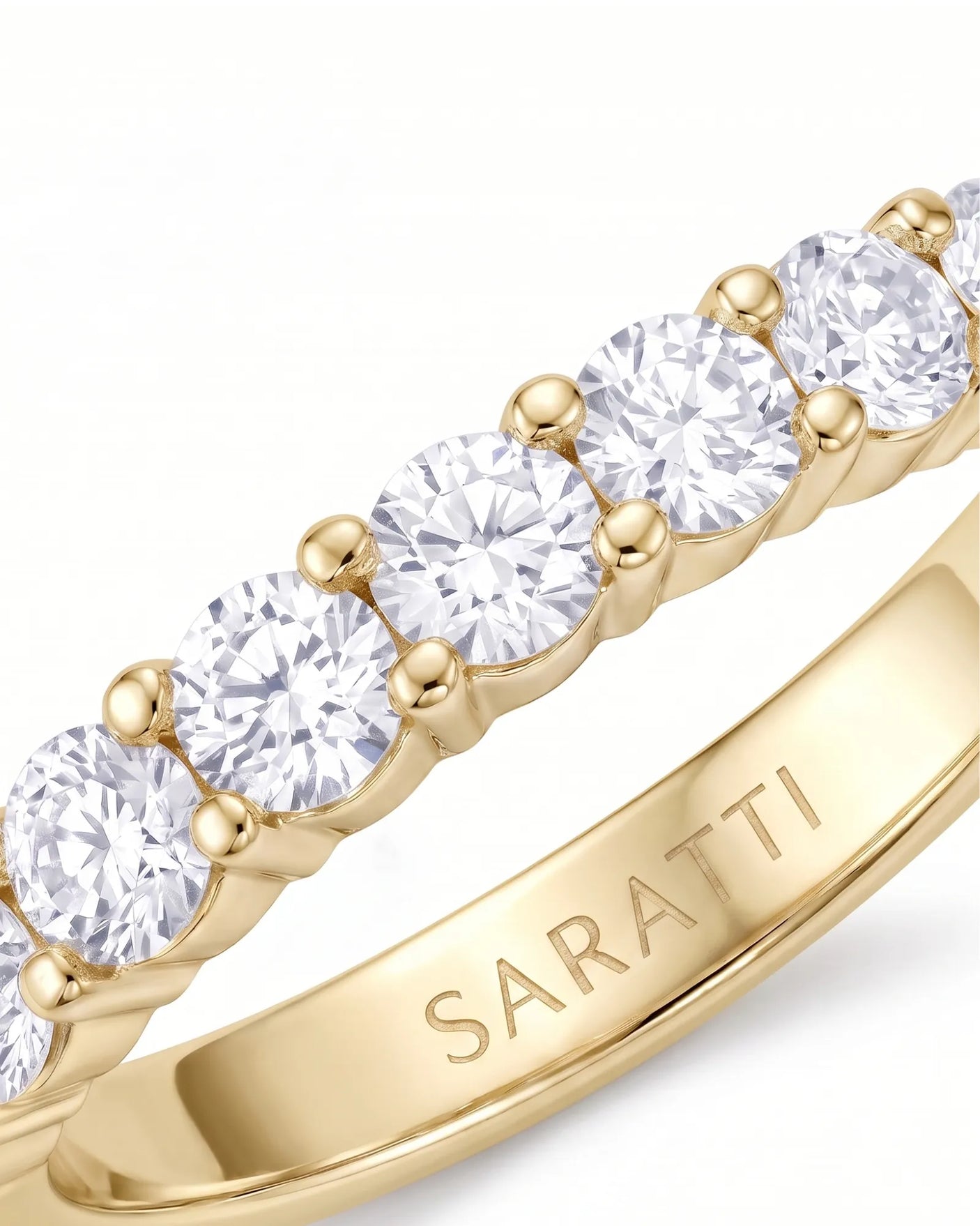 Round Diamond Half Eternity Band in White Gold