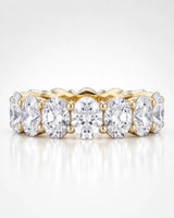 Thick Oval Diamond Wedding Bands 14 carats