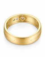 Yellow Gold Diamond Wedding Band Matte Finish