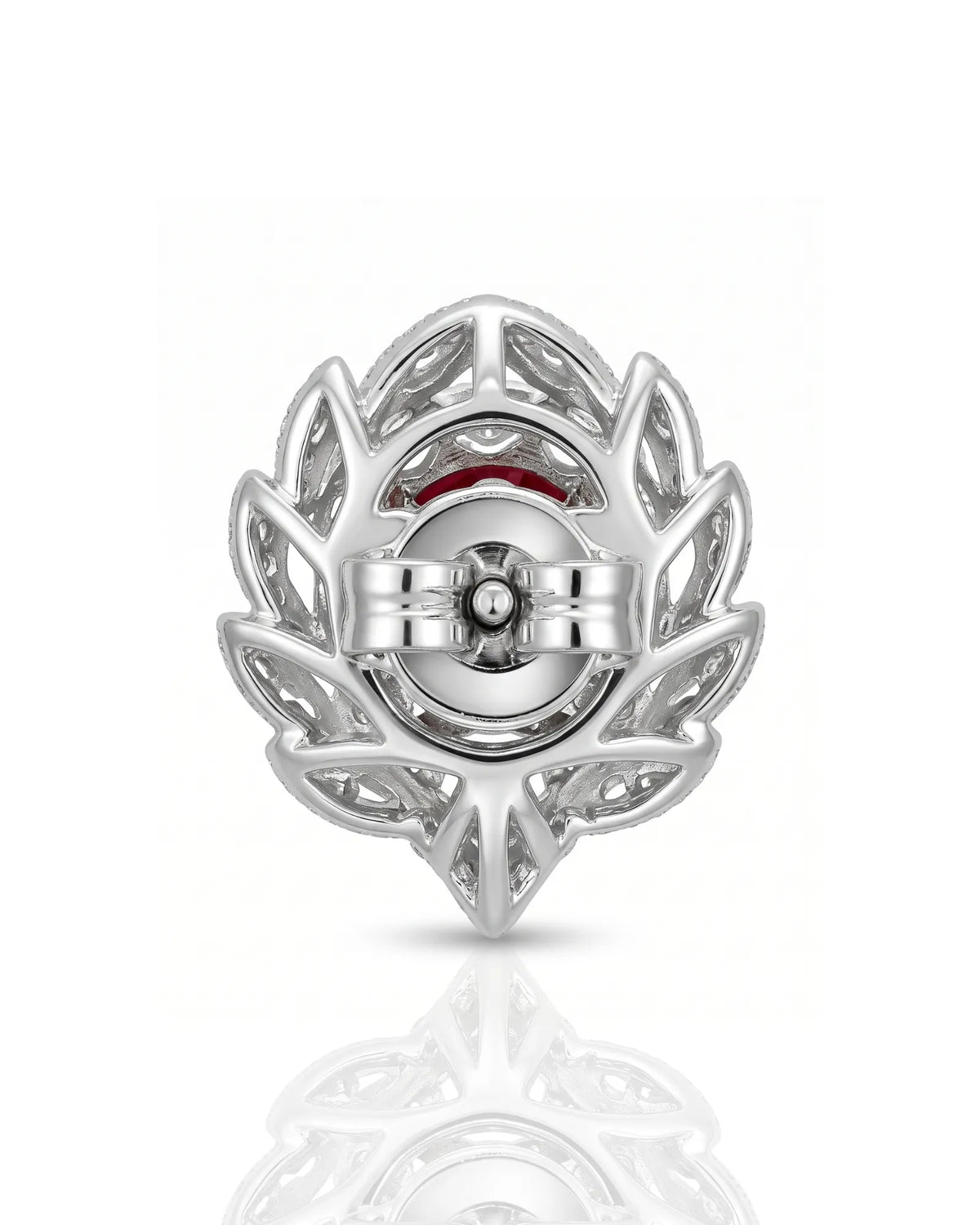 LAVINIA - Ruby Diamond Blossom Stud Earrings