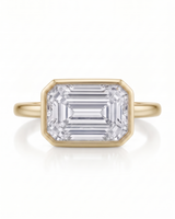 Natalia – Natural Emerald-Cut Diamond Bezel Ring