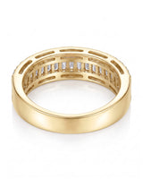 18K yellow gold baguette and round diamond eternity ring | SARATTI